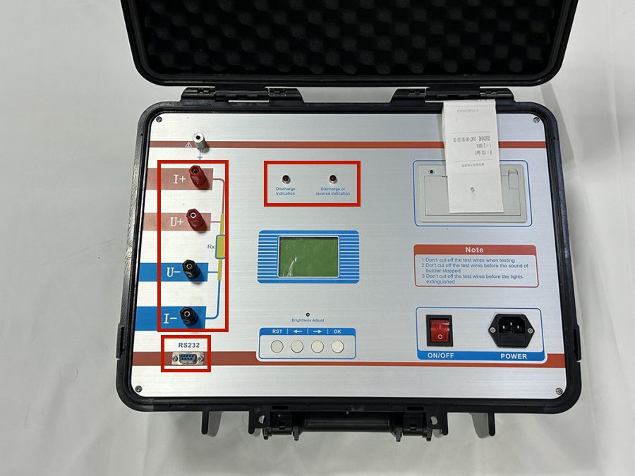 GDZC DC resistance tester panel