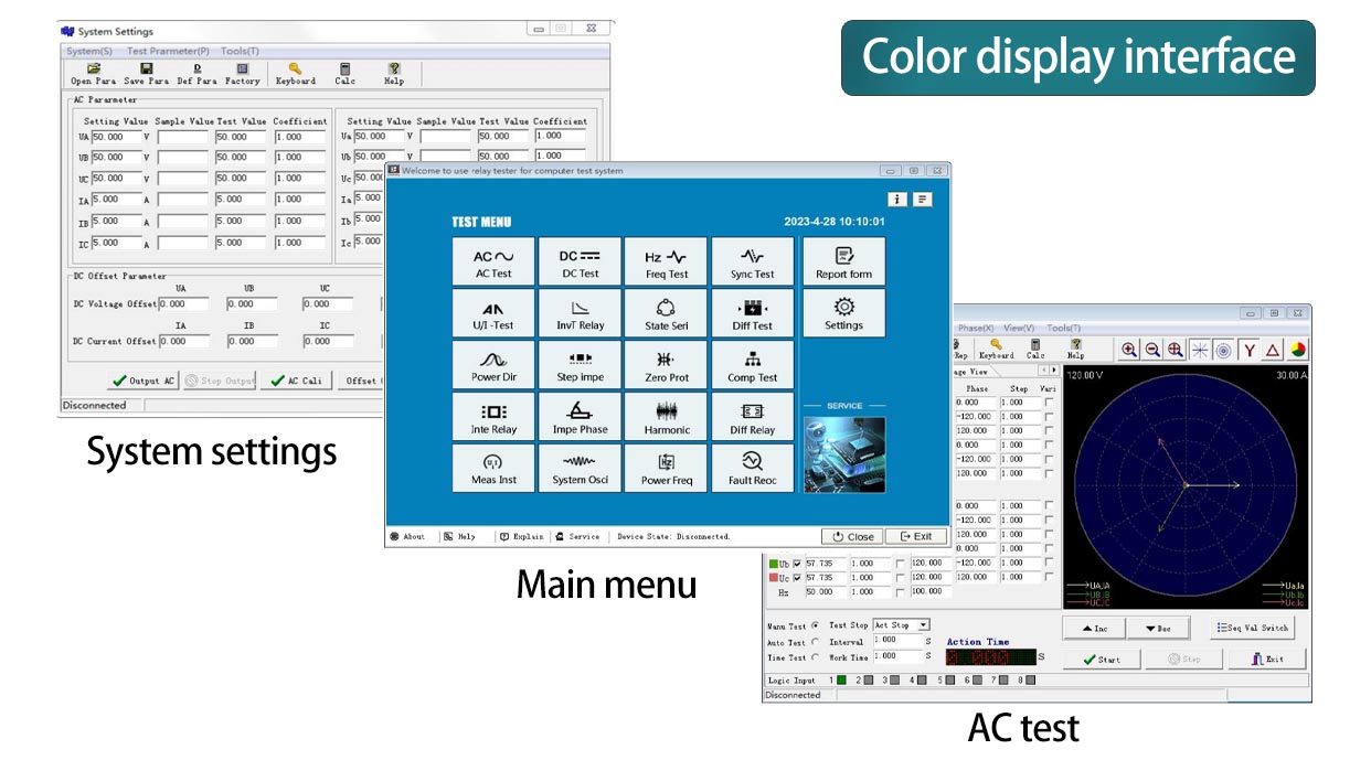 IEC 61010 Automated 6-Phase Relay Test Set screen IEC 61010 Automated 6-Phase Relay Test Set screen