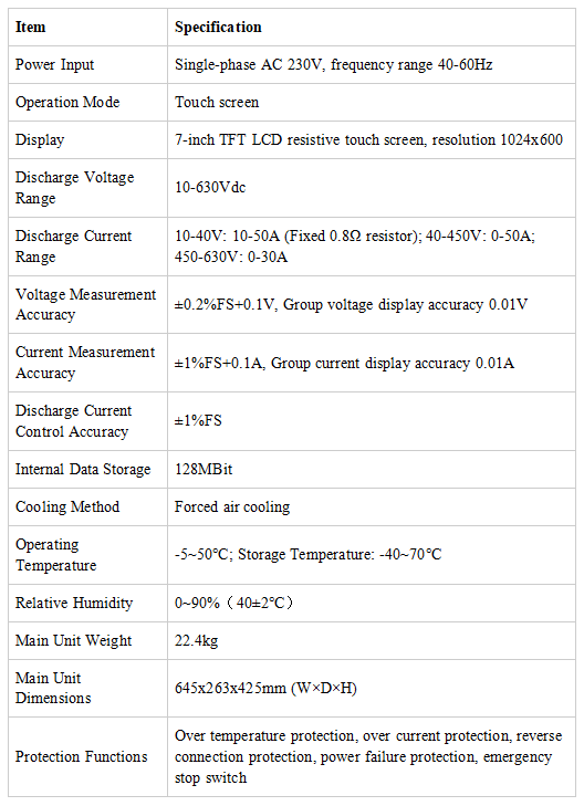 蓄电池放电仪 参数表