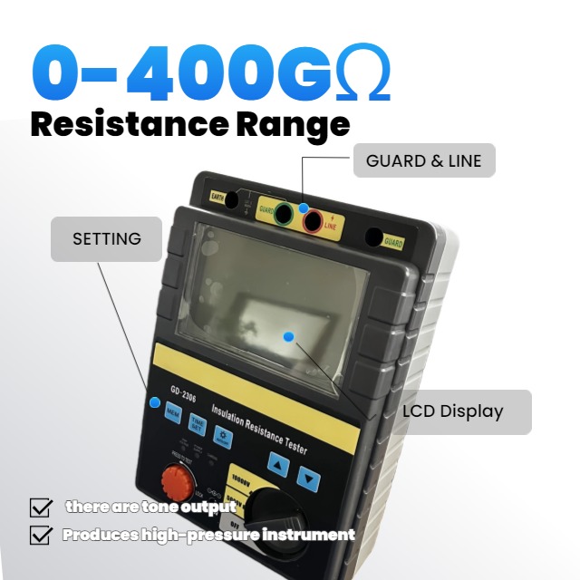 1000v Insulation Tester Handheld Diagnostic Megohmmeter