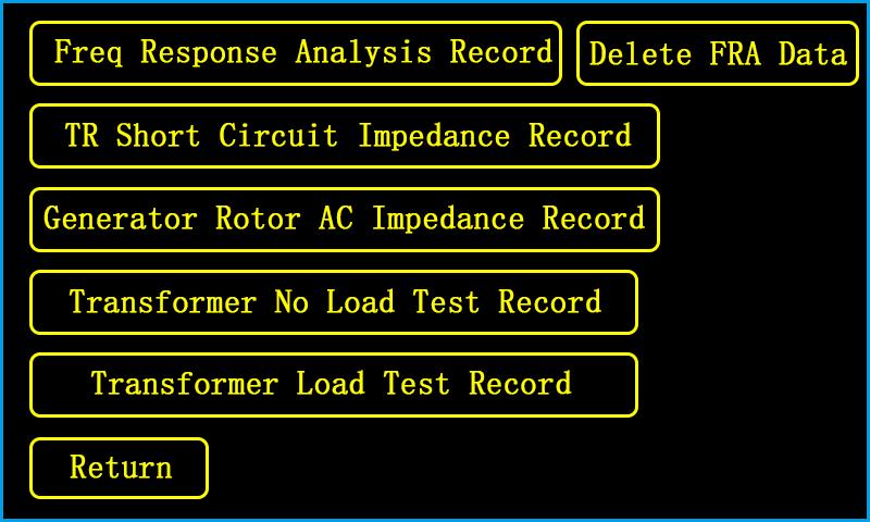 3-Phase Anti-interference Transformer Comprehensive Tester with Harmonic Analysis test menu corresponding test window