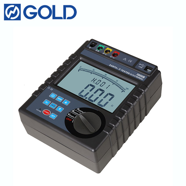 2/3/4 Wire Handheld Battery Soil Resistivity Tester Digital Earth Resistance Tester
