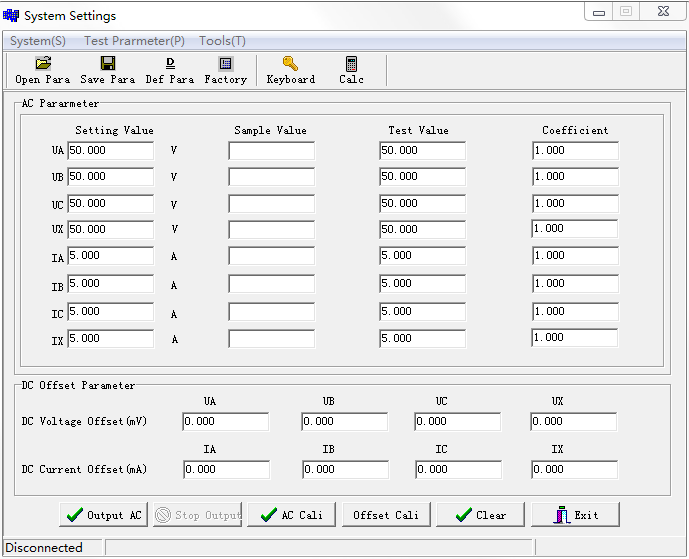 PC Remote Control Three-phase Microcomputer Relay Protection Tester System Settings