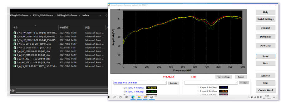 Transformer Fingerprint Testing The Four-Stage SFRA Protocol for Asset Lifecycle Management PC software showing SFRA curve comparison and correlation coefficient calculation
