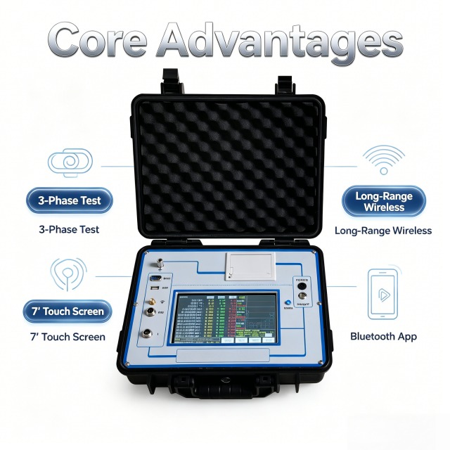 Bluetooth Wireless Surge Arrester Leakage Current Analyzer 3 Phase Wireless Zinc Oxide Arrester Tester
