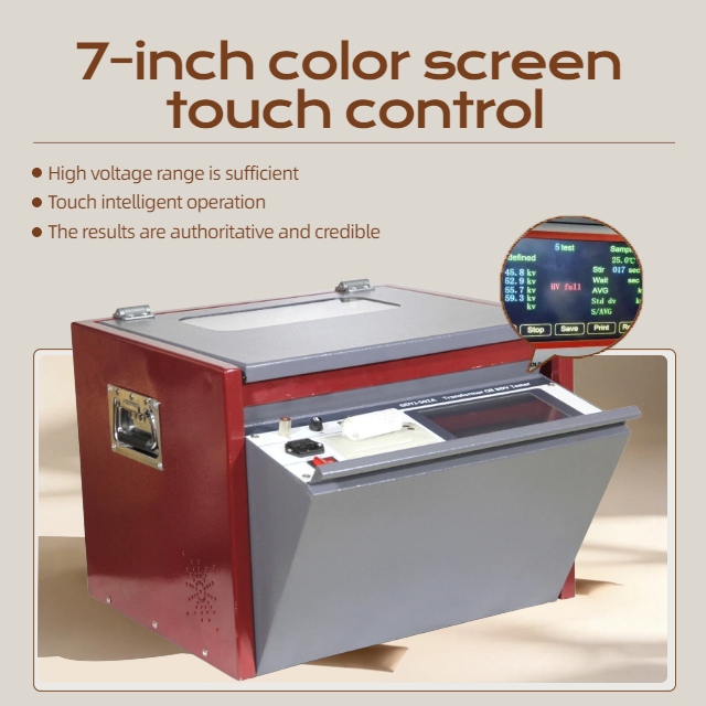 100kV Transformer Oil Bdv Tester Voltage Breakdown Tester With 7-inch Color Touchscreen Display